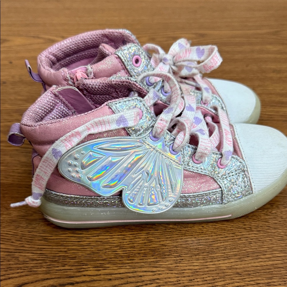 Butterfly Light Up Shoes Sneakers Girls 12 Toddler Pink Purple